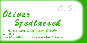 oliver szedlacsek business card